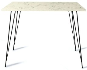 Τραπέζι Sandalf 801CMY2939 90x90x75cm Marble Effect White Particle Board, Metal