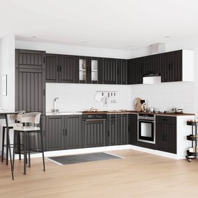 vidaXL Βάση νιπτήρα με αποθήκευση Lucca 2 pcs Μαύρο Επεξεργασμένο ξύλο