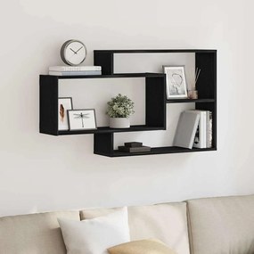 vidaXL Ράφι Τοίχου Μαύρη Δρυς 104 x 20 x 58,5 εκ. από Τεχνητό Ξύλο