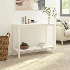 Τραπέζι Κονσόλα Λευκό 110 x 40 x 80 εκ. από Μασίφ Ξύλο Πεύκου - Λευκό