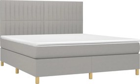 vidaXL Κρεβάτι Boxspring με Στρώμα Αν. Πράσινο 160x200εκ Υφασμάτινο