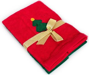 Χριστουγεννιάτικες Πετσέτες (Σετ 2τμχ) Dimcol Christmas Tree Red-Green