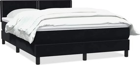 vidaXL Κρεβάτι Boxspring με Στρώμα Μαύρο 160x210 εκ. Βελούδινο
