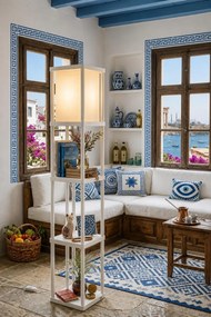 Stewehome Διακοσμητικός φωτιστικός με ράφι λευκό Λευκό