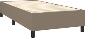 vidaXL Κρεβάτι Boxspring με Στρώμα Taupe 90x200 εκ. Υφασμάτινο