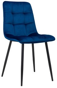 300-246 Καρέκλα Loris Μπλε 46 x 54.5 x 89 Μπλε Βελούδο, Μέταλλο, 1 Τεμάχιο