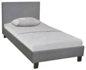 WILTON Κρεβάτι Μονό, για Στρώμα 90x190cm, Ύφασμα Γκρι