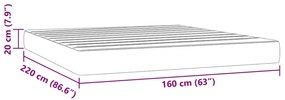vidaXL Στρώμα με Pocket Springs Σκούρο Πράσινο 160x220x20 εκ Βελούδινο