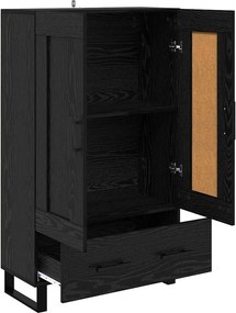 vidaXL Highboard Μαύρη Οξυά 69,5 x 31 x 115 εκ. Επεξεργασμένο Ξύλο