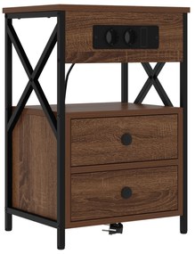 vidaXL Κομοδίνο Καφέ δρυς 40 x 31 x 60 εκ. Επεξεργασμένο ξύλο