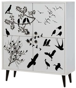 Παπουτσοθήκη - Ντουλάπι Multilux Manyas 869VEL3988 95x36x111cm White-Black Μοριοσανίδα,Ξύλο