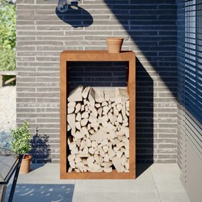 Ράφι για καυσόξυλα 60x40x100 cm Ατσάλι σκληρυθέν στον αέρα - Καφέ