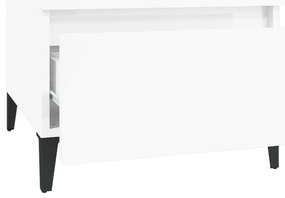 vidaXL Τραπέζι Βοηθητικό Γυαλιστ.Λευκό 50x46x35 εκ. Επεξεργασμένο Ξύλο