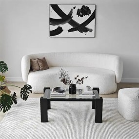 Stewehome Μασίφ τραπεζάκι σαλονιού ορθογώνιο μοντέρνο Γκρι 91x58 cm