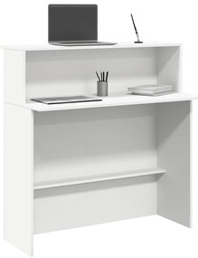 vidaXL Γραφείο υποδοχής Λευκό 100x50x103,5 εκ. Επεξεργασμένο Ξύλο