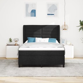 vidaXL Κρεβάτι Box Spring με Στρώμα Μαύρο 160x200 εκ. Υφασμα