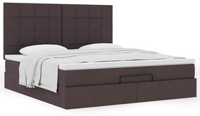 Οθωμανικό κρεβάτι με στρώμα σκούρο καφέ 180x200cm ύφασμα 3313178