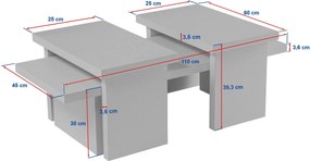 Τραπεζάκι Σαλονιού Atlantic Πεύκο PABUN 110x45x30