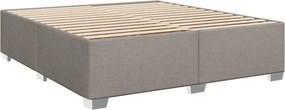 vidaXL Κρεβάτι Boxspring με Στρώμα Taupe 200x200 εκ. Υφασμάτινο