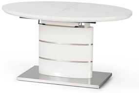Τραπέζι Houston 285, Γυαλιστερό λευκό, 76x90x140cm, 61 kg, Επιμήκυνση, Ινοσανίδες μέσης πυκνότητας | Epipla1.gr