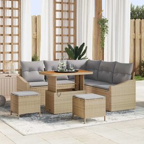 vidaXL Σετ Καναπέ Κήπου 8 pcs Μπεζ, Ανοιχτό Γκρι 90 x 55 x 71 cm