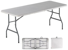 BLOW-R Τραπέζι Συνεδρίου - Catering Πτυσσόμενο (Βαλίτσα), HDPE Άσπρο, Μέταλλο Βαφή Γκρι 180x75x74cm