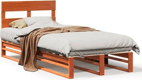 vidaXL Σκελετός Κρεβ. Χωρίς Στρώμα Καφέ Κεριού 90x200 εκ Μασίφ Πεύκο