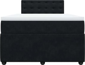 vidaXL Κρεβάτι Boxspring με Στρώμα Μαύρο 120x190 εκ. Βελούδινο