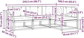 vidaXL Σειρά Καναπέ Εξωτερικού 3 pcs Άσπρο και Ανθρακί Πολυεστέρας