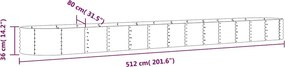 vidaXL Ζαρντινιέρα Πράσινη 512x80x36 εκ Γαλβανισμένος χάλυβας
