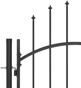 vidaXL Καγκελόπορτα με Λόγχες Μαύρη 5 x 2,25 μ.