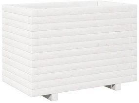 vidaXL Ζαρντινιέρα Κήπου Λευκή 70x40x49,5 εκ. από Μασίφ Ξύλο Πεύκου