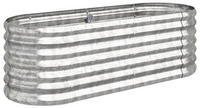vidaXL Ζαρντινιέρα Υπερυψωμένη Ασημί 114x40x36 εκ. Ατσάλι Ηλεκτρ. Βαφή