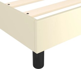 vidaXL Κρεβάτι Boxspring με Στρώμα Κρεμ 140x200εκ. από Συνθετικό Δέρμα