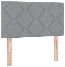 vidaXL Κρεβάτι Box Spring με Στρώμα  Γκρι ανοιχτό 80x200 εκ. Υφασμάτινο