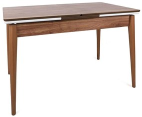 Τραπέζι Επεκτεινόμενο Sigma 974NMB1734 130/166x80x80cm Walnut-White Πλαστικό,Mdf