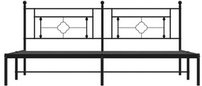 Πλαίσιο Κρεβατιού με Κεφαλάρι Μαύρο 193 x 203 εκ. Μεταλλικό - Μαύρο