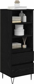 vidaXL Highboard Μαύρη Οξυά 40 x 36 x 110 εκ. Επεξεργασμένο ξύλο