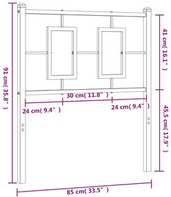 vidaXL Κεφαλάρι Λευκό 80 εκ. Μεταλλικό