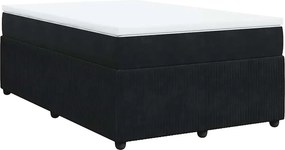 vidaXL Κρεβάτι Boxspring με Στρώμα Μαύρο 120x190 εκ. Βελούδινο