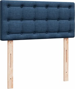 vidaXL Κρεβάτι Boxspring με Στρώμα Μπλε 90x200 εκ.Υφασμάτινο