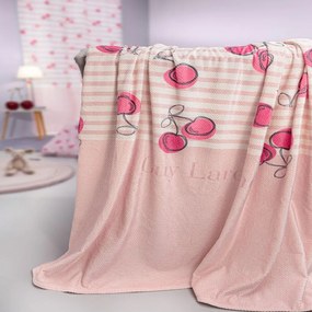 Κουβέρτα Παιδική Ultra Soft Cherries Pink Guy Laroche Μονό 160x220cm Πολυέστερ