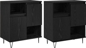 vidaXL Πλαϊνό γραφείο 2 pcs Μαύρη Οξυά 60 x 35 x 70 cm