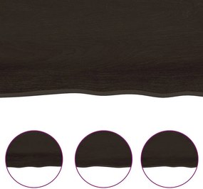 vidaXL Πάγκος Μπάνιου Σκούρο Καφέ 140x50x(2-6) εκ. Επεξεργ. Μασίφ Ξύλο