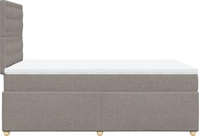 vidaXL Κρεβάτι Boxspring με Στρώμα Taupe 120x190 εκ. Υφασμάτινο