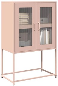 vidaXL Highboard Ροζ 68x39x107 cm Ατσάλι