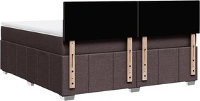 vidaXL Κρεβάτι Boxspring με Στρώμα Σκούρο Καφέ 180x200 εκ Υφασμάτινο