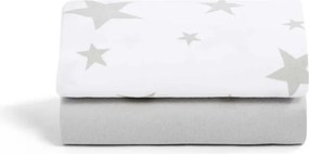 SNUZ Σετ σεντόνια 2τμχ για λίκνο 44x80cm GREY STARS