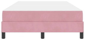 vidaXL Κρεβάτι box spring με στρώμα με στρώμα Ροζ 120 x 200 cm Βελούδο