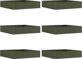 vidaXL Περίγραμμα γκαζόν 6 τμχ. 60 x 60 x 13 εκ Ατσάλι Λαδί